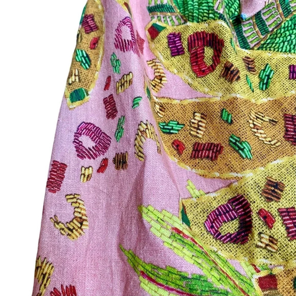 Farm Rio Pink Tropical Fruits Puff Sleeve Sweetheart Mini Dress XS - Picture 9 of 16